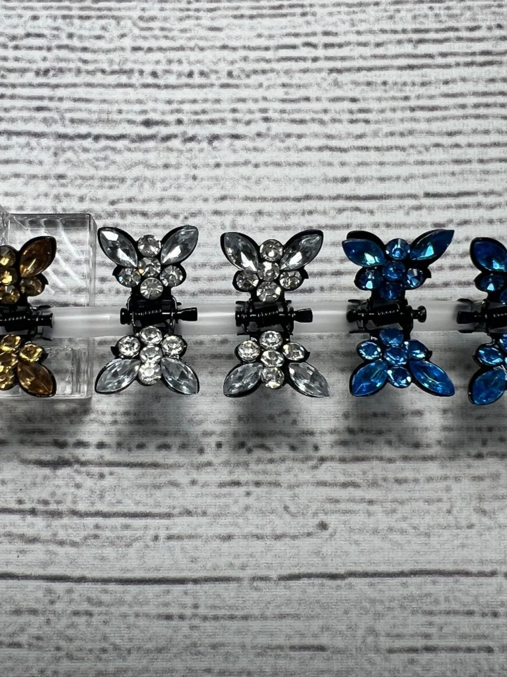 Multi Color Austrian Crystal Mini Hair Clips